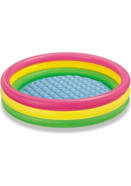 Çocuk Renkli 3 Boğumlu Bebek Havuzu 86 cm Çap 25 cm Yükseklik Super Tough Vinil