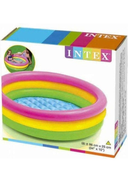 Çocuk Renkli 3 Boğumlu Bebek Havuzu 86 cm Çap 25 cm Yükseklik Super Tough Vinil fiyatları