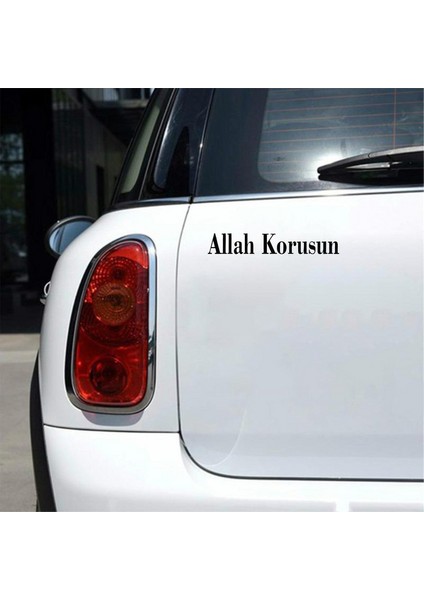 Allah Korusun Araba Sticker Siyah 18X2 cm