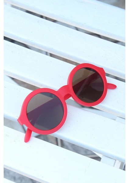 Çocuk Için Kırmızı Yuvarlak Iskandinav Gözlük