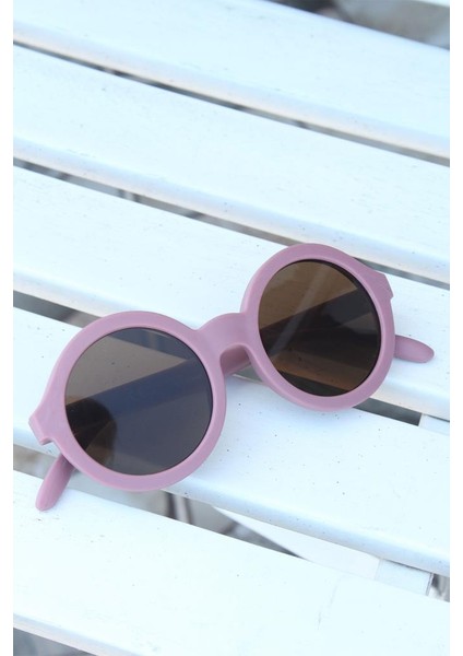 Çocuk Için Gül Kurusu Yuvarlak Iskandinav Gözlük