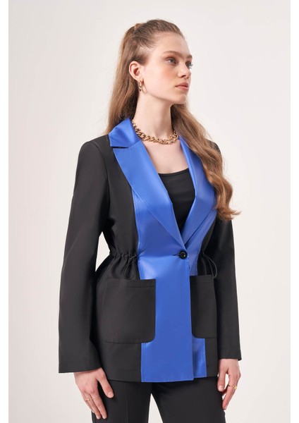 Garnili Paraşüt Siyah-Saks Ceket modelleri