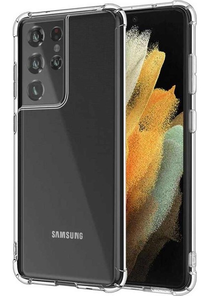 Samsung S21 Ultra Kılıf Şeffaf Olex Nitro Köşeli Silikon Kapak Kılıf