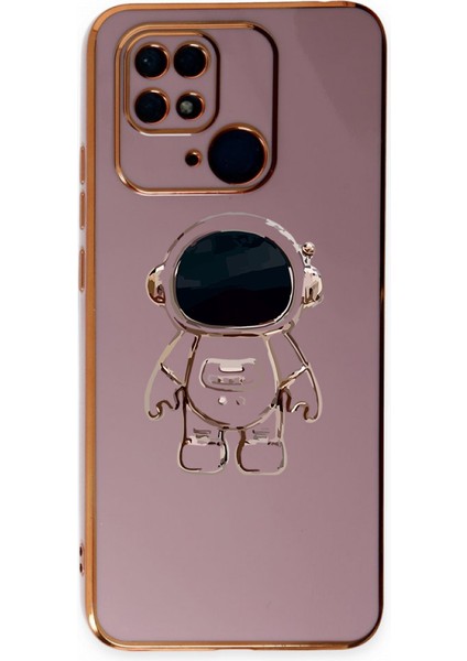 Xiaomi Redmi 10C Astronot Standlı Kılıf Mor