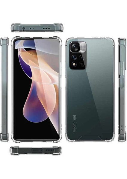 Xiaomi Redmi Note 11 Pro Kılıf Şeffaf Olex Nitro Köşeli Silikon Kapak Kılıf