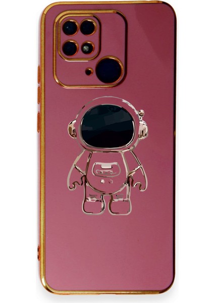 Xiaomi Redmi 10C Astronot Standlı Kılıf Kırmızı