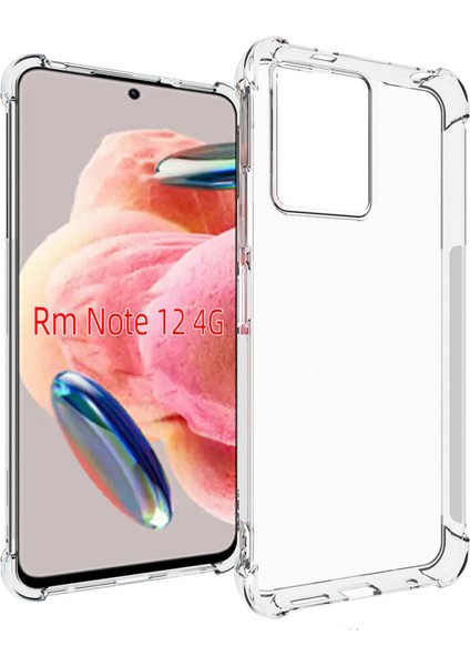 Xiaomi Note 12 4g Kılıf Şeffaf Olex Nitro Köşeli Silikon Kapak Kılıf
