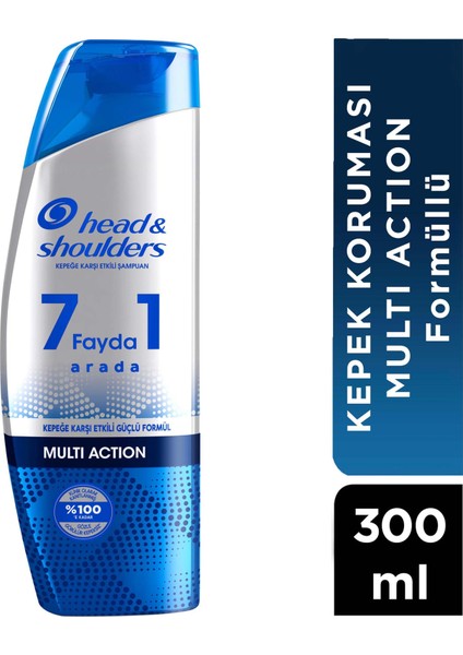 Head & Shoulders Şampuan 7 Fayda 1 Arada Multi Action Kepeğe Karşı Etkili Güçlü Formül 300 ml