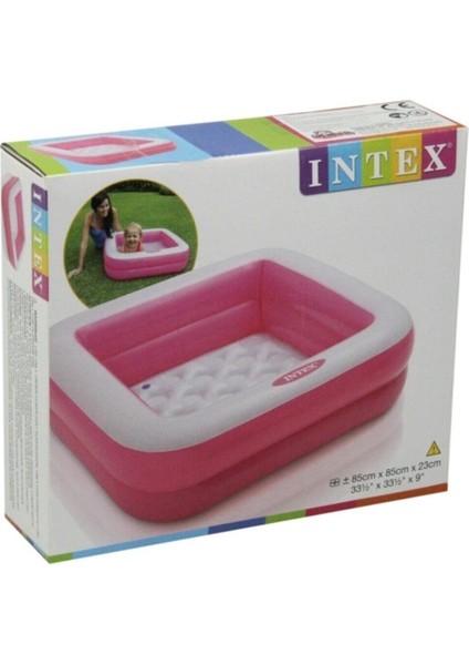 Mini Kare Havuz Pembe 85X85X23 cm