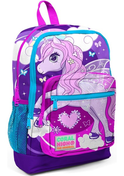 Kids Mor Pembe Unicorn Desenli Usb'li 2'li Okul Çanta Seti SET0223808