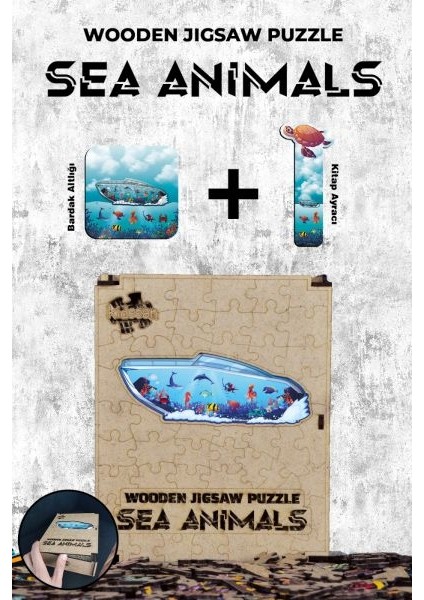 Ahşap Puzzle - Sea Animals (87 Parça)