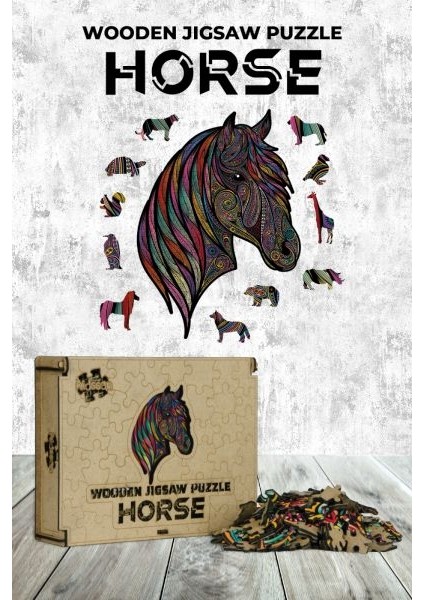 Ahşap Puzzle - Horse (170 Parça)