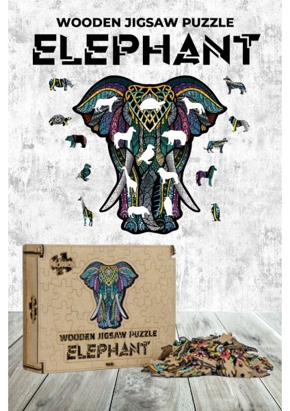 Ahşap Puzzle - Elephant (159 Parça)