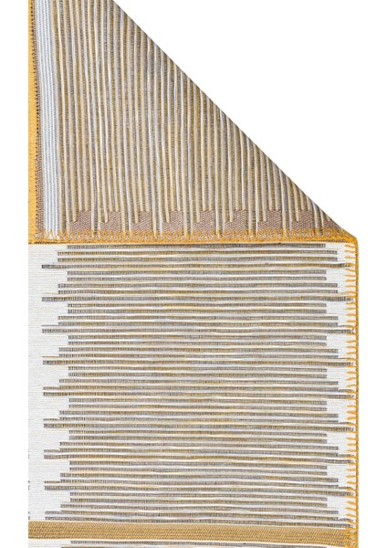 Arya Craft Arc 01 White Yellow Hav Toz Vermez Yıkanabilir Modern Desenli Dokuma Kilim