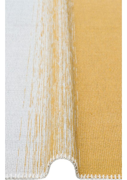 Arya Craft Arc 03 Grey Yellow Hav Toz Vermez Yıkanabilir Modern Desenli Dokuma Kilim