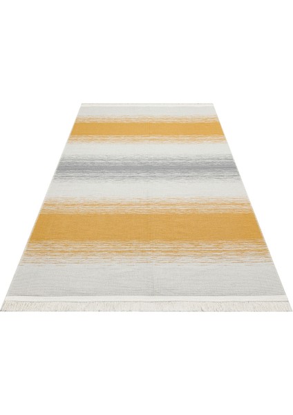 Arya Craft Arc 03 Grey Yellow Hav Toz Vermez Yıkanabilir Modern Desenli Dokuma Kilim