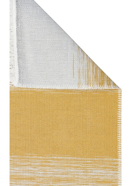 Arya Craft Arc 03 Grey Yellow Hav Toz Vermez Yıkanabilir Modern Desenli Dokuma Kilim