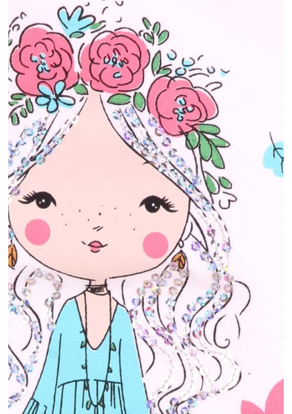 Kız Çocuk Uzun Kollu Tişört Kız Çocuk Baskılı 2-6 Yaş, Ekru fırsatları