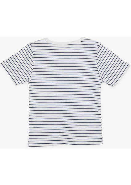 Kız Çocuk Tişört Çizgili Kare Yaka Armalı 9-14 Yaş, Beyaz fiyatları