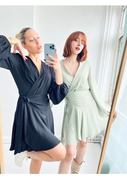 Ashley Kruvaze Elbise Kadın Çağla fırsatları