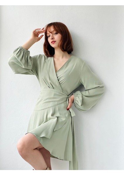 Ashley Kruvaze Elbise Kadın Çağla indirimleri