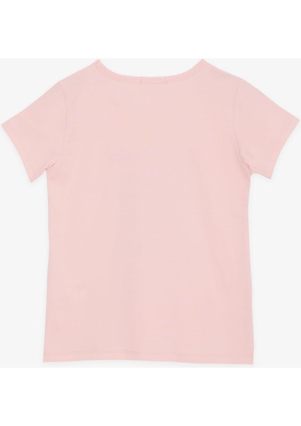 Kız Çocuk Tişört Taşlı Yazı Baskılı 8-14 Yaş, Somon fiyatları