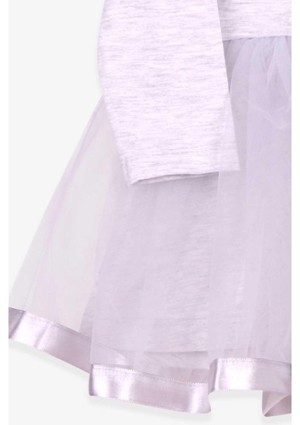 Kız Çocuk Uzun Kollu Elbise Kedi Nakışlı Pullu 1.5-5 Yaş, Açık Gri Melanj indirimleri