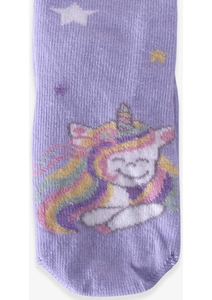 Kız Çocuk Soket Çorap Unicorn 1-2-9-10 Yaş, Lila