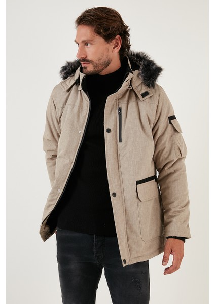 Peluş Astarlı Suya ve Rüzgara Dayanıklı Soğuk Geçirmez Slim Fit Mont Erkek MONT 5711051 fiyatları