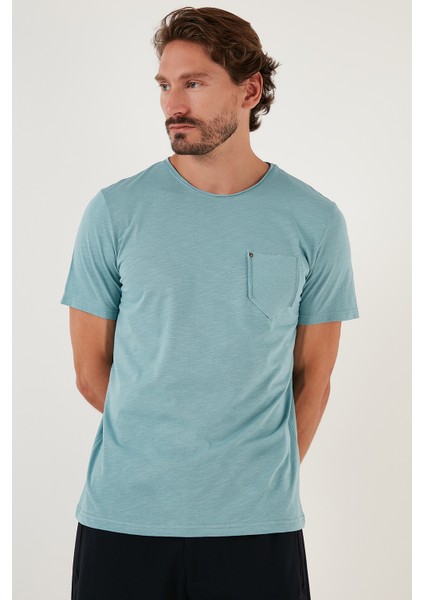 % 100 Pamuklu Slim Fit Bisiklet Yaka Cepli T Shirt Erkek T Shirt 5902000 fırsatları
