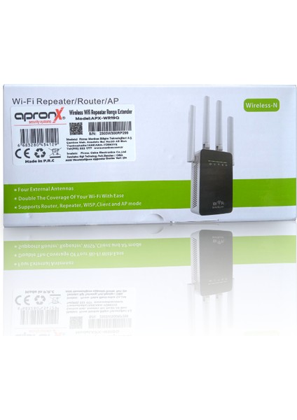 Wireless Wifi Repeater Range Extender 4 Antenli Wifi Yükseltici