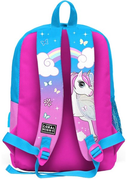 Kids Mavi Neon Pembe Unicorn Desenli Usb'li 2'li Okul Çanta Seti SET0223811 indirimleri