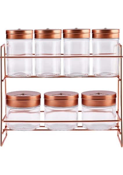 Top Copper 8'li Standlı Baharat Takımı