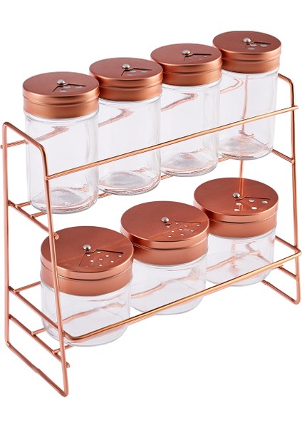 Top Copper 8'li Standlı Baharat Takımı