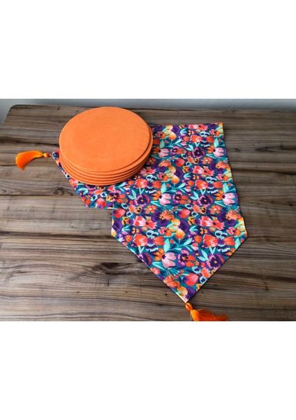 Çiçek Karnavalı Desenli Runner & Supla