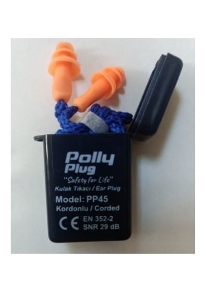 Plug PP45 Snr 29 Db EN352-2 Çam Tipi / Kordonlu Kulak Tıkacı