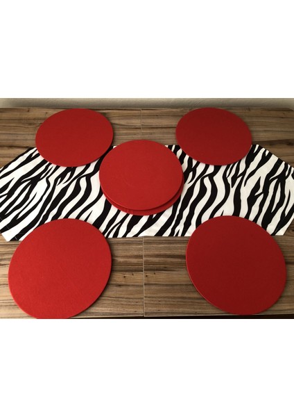 Zebra Desenli Runner & Supla