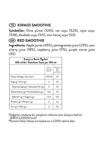 Smoothie Karışık 6'lı Set