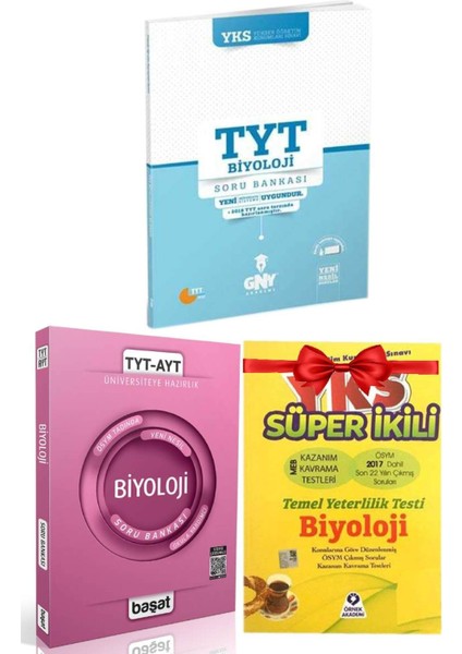 Gny TYT Biyoloji Soru Bankası+Başat Biyoloji Soru Bankası+Geometri Süper Ikili+ler
