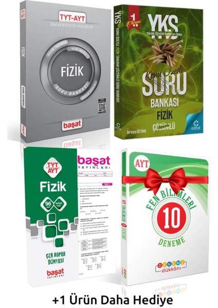 Başat TYT-AYT Fizik Soru Bankası+Artınet YKS Fizik Soru B+Başat Fizik Yaprak+Dd AYT Fen 10D+HEDIYE