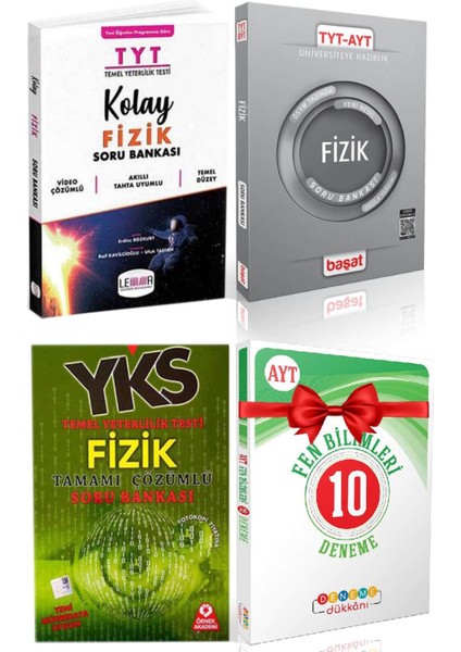 Lemma TYT Fizik Soru Bankası+Başat TYT-AYT Fizik Soru Bankası+Örnek Fizik Sb+Dd AYT Fen 10D+HEDIYE