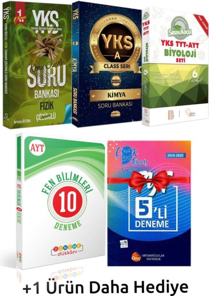 Artınet YKS Fizik Soru Bankası+Robert Kimya Sb+Benim Hocam YKS Biyoloji Sb+Dd Fen 10D+HEDIYELER
