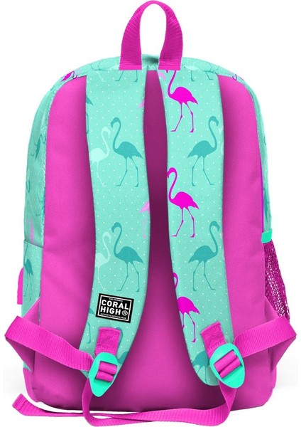 Kids Su Yeşili Neon Pembe Flamingo Desenli Usb'li 2'li Okul Çanta Seti SET0223275 indirimleri