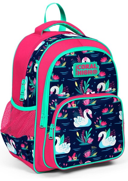 Kids Neon Mercan Lacivert Kuğu Desenli 2'li Okul Çanta Seti SET0223402 fiyatları