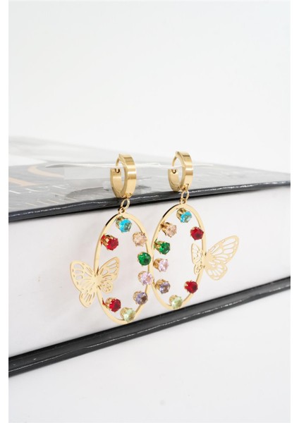 Kadın 316 L Paslanmaz Çelik Baget Zirkon Taşlı Küpe fiyatları