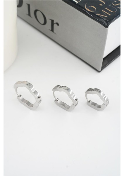 Kadın 316 L Paslanmaz Çelik Beşgen Model 3 Boy Küpe Seti fiyatları