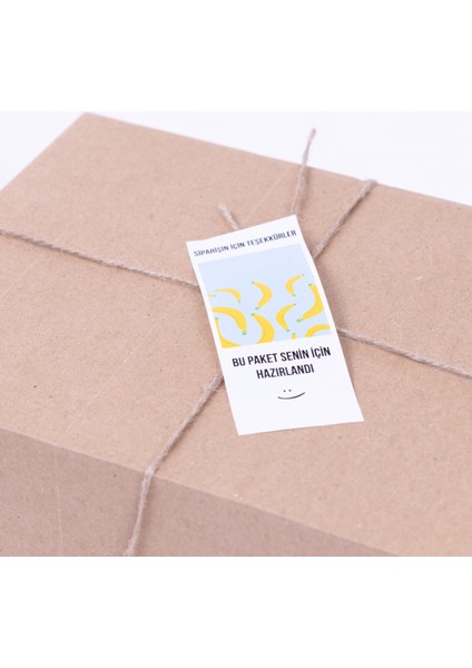 Sticker, bu paket senin için hazırlandı, muz, 6 cm 4x9cm 8 adet