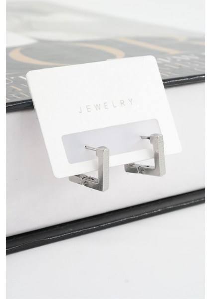 Kadın 316 L Paslanmaz Çelik 1.5 cm Kare Küpe