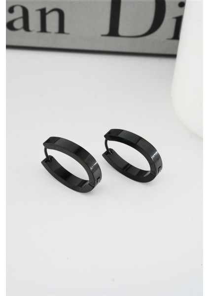 Kadın 316 L Paslanmaz Çelik 2,5 cm Elips Model Küpe