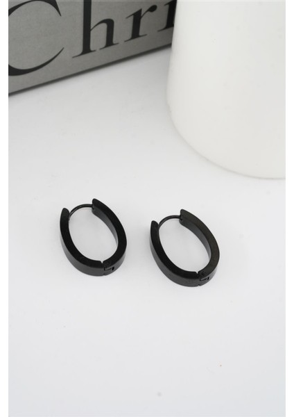 Kadın 316 L Paslanmaz Çelik 2,5 cm Elips Model Küpe modelleri